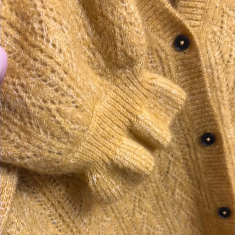 Boden Bright Mustard V-Neck Button Cardigan - Picture 3 of 6